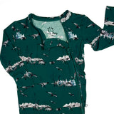 Knee-Grip Green Dinos Convertible Footie