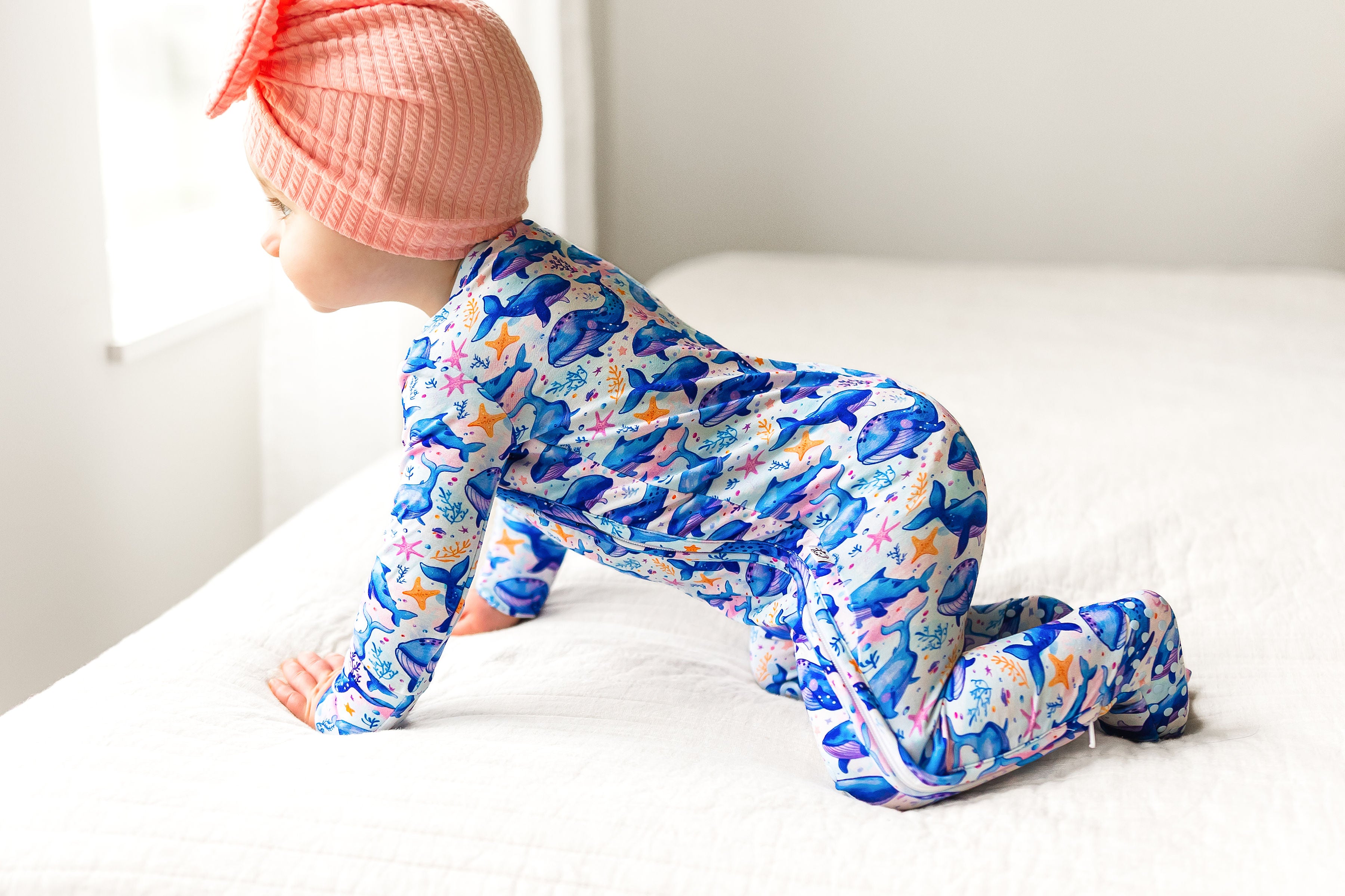 Knee-Grip Ocean Slumber Convertible Footie