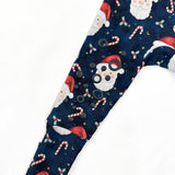 Knee-Grip Santa Convertible Footie
