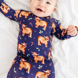 Knee-Grip Highland Cow Holiday Convertible Footie