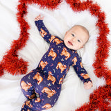 Knee-Grip Highland Cow Holiday Convertible Footie