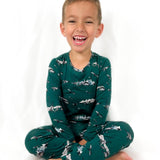 Green Dinos Two-Piece PJs