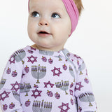 Pink Dreidel Convertible Footie