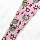 Knee-Grip Pink Dreidel Convertible Footie