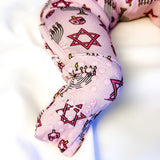 Knee-Grip Pink Dreidel Convertible Footie