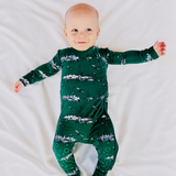 Knee-Grip Green Dinos Convertible Footie